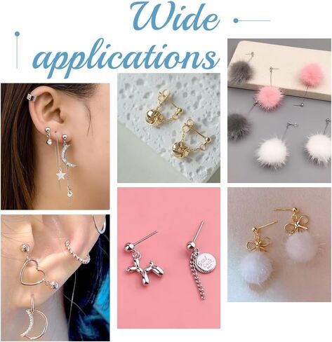 UNICRAFTALE 100Pcs 304 Stainless Steel Stud Earring Findings with Loops Ball Post Ear Studs with 316 Surgical Stainless Steel Pin and Ear Nuts Pin 0.8mm for DIY Earrings Jewellery Making in Saudi Arabia