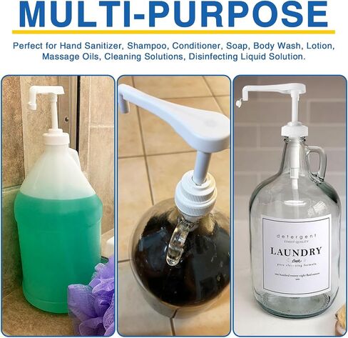 4Pcs Gallon Jug Pump Dispenser, 38-400 Leak Proof Pump for Gallon Jug - Lotion Shampoo Pump Cap Included, Fits 1 Gallon Bottle 64oz 128oz Shampoo Laundry Detergent Containers in Kuwait