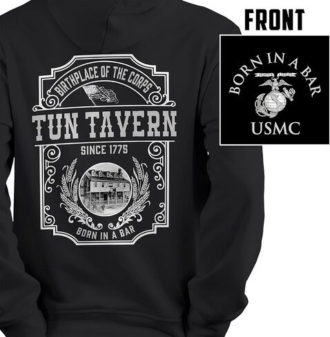 Military Gift Shop Marine Corps Tun Tavern USMC Hoodie - Whiskey Label Marine Corps Sweatshirt, in Saudi Arabia