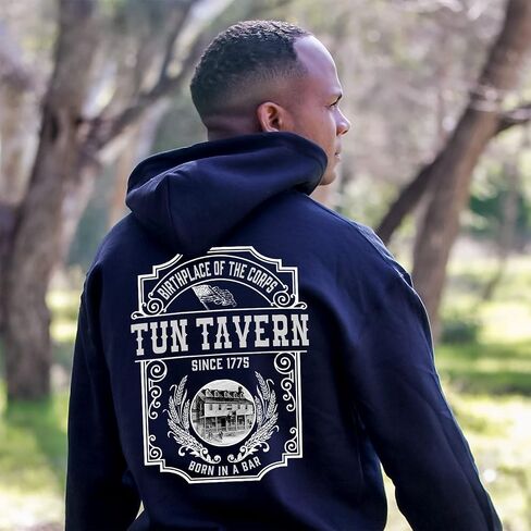 Military Gift Shop Marine Corps Tun Tavern USMC Hoodie - Whiskey Label Marine Corps Sweatshirt, in Saudi Arabia