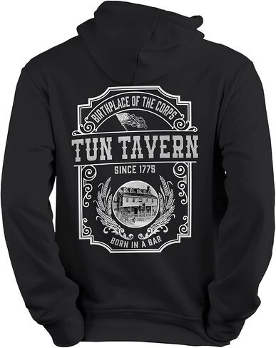 Military Gift Shop Marine Corps Tun Tavern USMC Hoodie - Whiskey Label Marine Corps Sweatshirt, in Saudi Arabia
