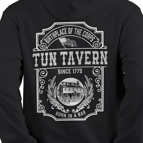 Military Gift Shop Marine Corps Tun Tavern USMC Hoodie - Whiskey Label Marine Corps Sweatshirt, in Saudi Arabia