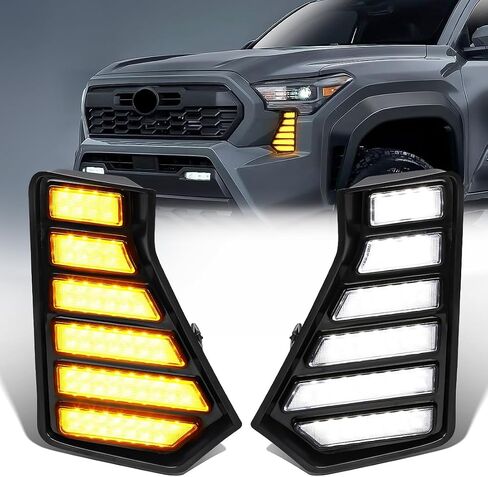 LED Daytime Running Lights For Toyota Tacoma 2024 2025 LED Driving Fog Light Kit with Amber Turn Signal Light in Saudi Arabia