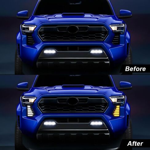 LED Daytime Running Lights For Toyota Tacoma 2024 2025 LED Driving Fog Light Kit with Amber Turn Signal Light in Saudi Arabia