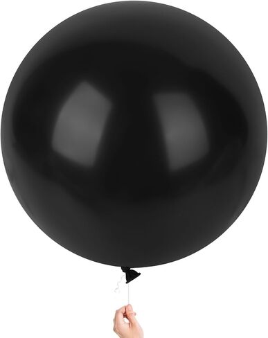 AMOR PRESENT 4PCS Large Balloons, 36inch Black Giant Balloons Jumbo Balloons Latex Balloons for Birthday Wedding Engagement Graduation Anniversary Decorations in Saudi Arabia