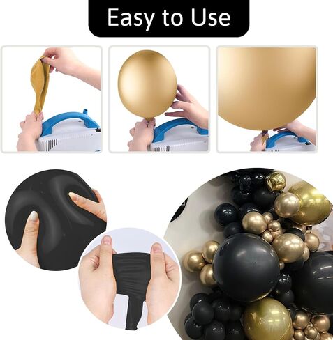 AMOR PRESENT 4PCS Large Balloons, 36inch Black Giant Balloons Jumbo Balloons Latex Balloons for Birthday Wedding Engagement Graduation Anniversary Decorations in Saudi Arabia