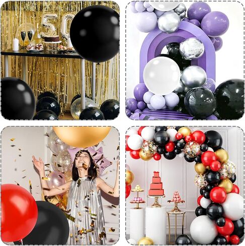 AMOR PRESENT 4PCS Large Balloons, 36inch Black Giant Balloons Jumbo Balloons Latex Balloons for Birthday Wedding Engagement Graduation Anniversary Decorations in Saudi Arabia