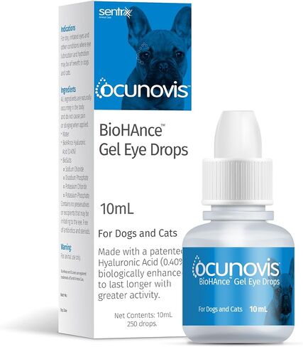 Sentrx Ocunovis Gel Eye Drops for Dogs & Cats, Eye Lube for Dogs Allergy Relief Lubricant, Dogs with Dry Eyes, Artificial Tears, 5 ml (3-Pack) in Saudi Arabia
