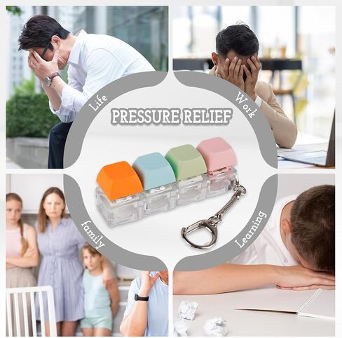Byhoo Keyboard Fidget، 3 أنواع من لعبة Fidget Keyboard التي تعمل باللمس، لوحة مفاتيح Fidget Color Macaron، سلسلة مفاتيح خطية Clicky، أداة النقر على لوحة المفاتيح لتخفيف التوتر in Kuwait