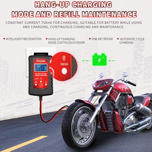 2-Pack 1.75-Amp Car Battery Charger, 6V and 12V Smart Fully Authomatic Maintainer Set, Trickle Charger, Battery Desulfator for Motorcycle, Car, Boat, Lawn Mower, Marine Lead Acid Batteries, U12 in Saudi Arabia