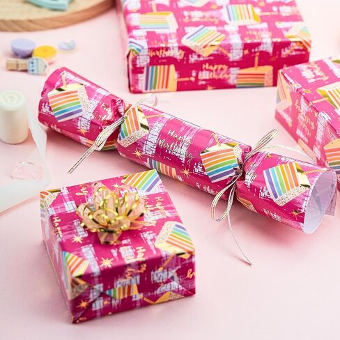Retrify Reversible Wrapping Paper Roll - 17 Inch X 32.8 Feet - Colorful Cakes Diamond Ring Design Wedding Gift Wrap Paper for Bridal Shower, Engagement, Party, Celebration in Saudi Arabia