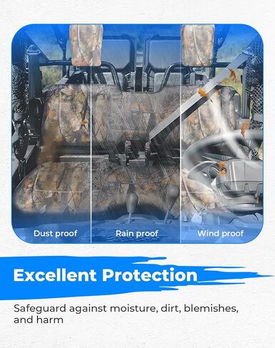 KEMIMOTO UTV Seat Covers Compatible with 2014-2024 Pioneer 700 700-4, All-Weather Protection, UV Scratch Resistant, Water-Resistant 1680D Oxford Fabric, Anti-Slip Secure Fit, Accessories (Camo Color) in Kuwait