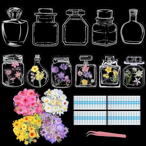 288 قطعة من مجموعة الإشارات المرجعية الشفافة DIY للزهور المضغوطة صانع الإشارات المرجعية الفارغة المصنوعة يدويًا للطلاب والمعلمين القراءة in Kuwait