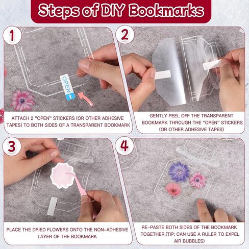 288 قطعة من مجموعة الإشارات المرجعية الشفافة DIY للزهور المضغوطة صانع الإشارات المرجعية الفارغة المصنوعة يدويًا للطلاب والمعلمين القراءة in Kuwait