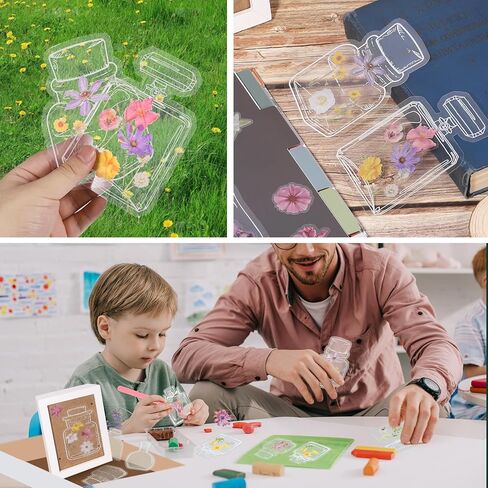 288 قطعة من مجموعة الإشارات المرجعية الشفافة DIY للزهور المضغوطة صانع الإشارات المرجعية الفارغة المصنوعة يدويًا للطلاب والمعلمين القراءة in Kuwait
