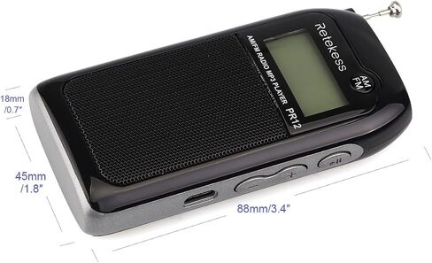 Retekess PR12 Portable Pocket Radio AM FM, Small Personal Radio, Digital AM FM Radio with Headphone Socket, Micro SD, Clear Display for Walking (White) in Saudi Arabia