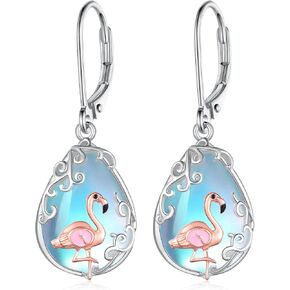 Flamingo Earrings for Women 925 Sterling Silver Flamingo Dangle Earrings Flamingo Gifts Cute Animal Flamingo Jewelry for Women Mom