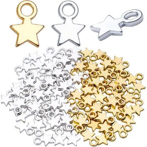 100pcs Mini Star Charms Alloy Star Shape Charms Pendants for DIY Crafting Jewelry Making