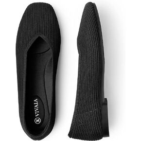 VIVAIA Square Flats for Women Margot 2.0 All Day Comfortable Ballet Flats Shoes with Arch Support Slip on Dress Flats Casual Washable Shoes