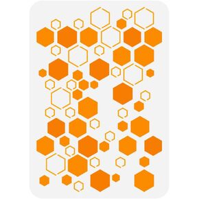 FINGERINSPIRE Super Hexagon Honeycomb Painting Stencil 8.3x11.7inch قابل لإعادة الاستخدام نمط قرص العسل استنسل ديكور الزهور الاستنسل للرسم على الحائط الخشب بلاط قماش قماش الأثاث