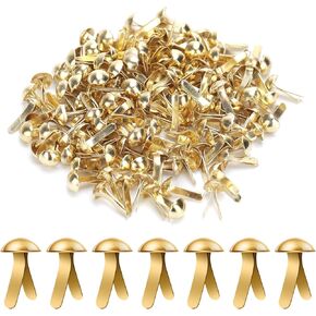 150pcs Paper Clips for Crafts, 0.17x0.31in Shiny Smooth Round Head Split Pins for Paper Crafts Brads Paper Fasteners for Scrapbooks Brass Fasteners for Cards Photo Walls Kids Craft (Gold)