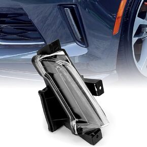 HECASA Clear Lens+Black Housing DRL Daytime Running Light Fog Lamps Compatible with 2016-2022 Chevy Camaro ZL1 Replacement for GM2562109 No Turn Signal Function (Left)