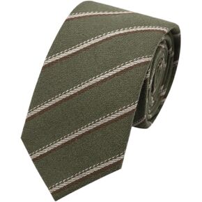 Mens Ties, Cotton Linen Ties for Men Striped Skinny Tie for Wedding Business
