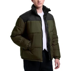 Arssm Men Puffer Jacket Lightweight Warm Winter Puffy Coats Water Resistant Quilted Puffer Parka Coat