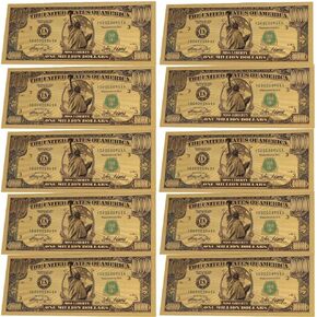 10Pcs One Million Dollar Bills, Colored Bill Collectible Banknotes for Decor, with Amazing Detailing