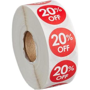 1000 Stickers/Roll 10 Percent Permanent 1 Inch Label Sticker