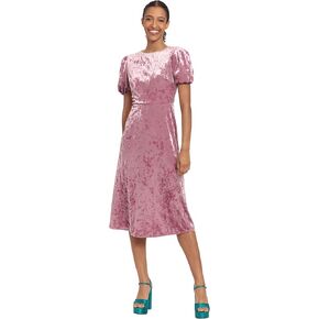 Donna Morgan Women's Short Puff Sleeve Fit and Flare Dress