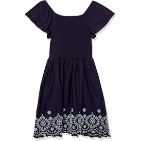 Speechless Girls' Smocked Bodice Flutter Sleeve Dress
