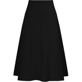 Kate Kasin Women's Suede Midi Skirt 2024 Fall Winter High Waist A Line Skirt