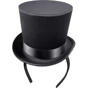 أسود صغير أعلى قبعة عقال للنساء الرجال Ringmaster الساحر زي قبعات صغيرة 1920s غاتسبي حزب أغطية الرأس هالوين تأثيري حلي التبعي