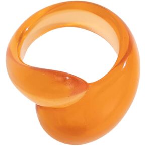 Vintage Multi-Color Resin Thick Ring Acrylic Plastic Knuckle Ring Simple Geometric Ring Cute Fashion Aesthetic Y2k Statement Ring Jewelry for Women