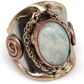 خاتم من مجموعة جانيا من المعدن المختلط مع حجر الأمازونيت in Kuwait