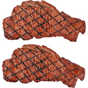 2PCS Fake Steak Artificial Roast Beef Meat Lifelike Cooked Roast Beef Meat Model for Photography Props Home Kitchen Desk Shops Party Display Decor