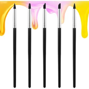 Silicone Tip Paint Pens Brushes Soft Tip Clay Sculpting Tools Rubber Nail Art Sculpture Pen Color Shapers Brushes Color Shaping Wipe Out Carving Pen Silicone Nail Tool (5 Pcs)