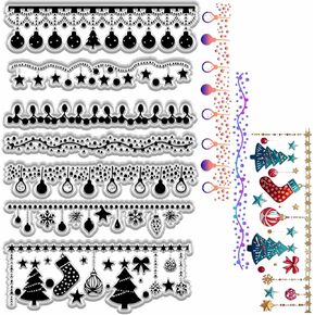 CRASPIRE Christmas Background Deer Clear Rubber Stamp Holly Antler Elk Deer Cute Reusable Transparent Silicone Seal Stamp for Xmas Winter Decor DIY Craft Scrapbooking Journaling Card Make