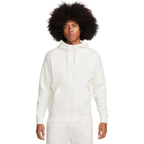 Nike Sportswear Club Fleece Men's Full-Zip Hoodie (US, Alpha, Large, Regular, Regular, Sail/Sail/White)