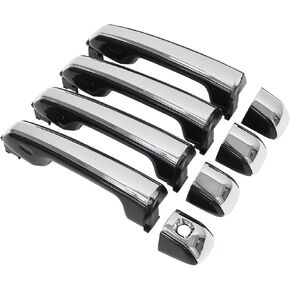 MOTOKU Set of 4 Exterior Door Handle for Toyota 4Runner 2010-2020 Land Cruiser 2009-2011 2013-2016 for Lexus GX460 2010-2021 (for Keyless Entry) Front Rear Driver and Passenger Side -Chrome