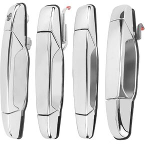 LCWRGS Exterior Door Handles for 2007 2008 2009 2010 2011 2012 2013 2014 Cadillac Escalade Chevy Silverado 1500 2500 Tahoe Suburban Avalanche GMC Sierra Yukon Chrome Outside Front Rear Left Right