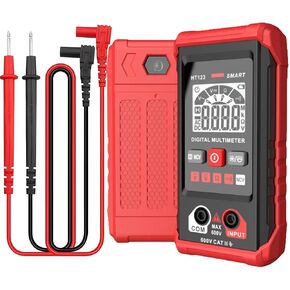 Automatic Digital Multi Testers - HT123 Smart Digital Multimeter - Smart Measurement - Electrical Tester Voltmeter Multimeter - Auto-Ranging Voltmeter Non-Contact Voltage Tester, Red