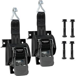 CargoBuckle F18816 Ladder Rack Straps – Self Retracting Ratchet Straps for Trucks with Square Racks, 2-inch x 7-Feet (Pack of 2)