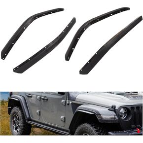 Kiwi Master Fender Flares Extensions for 2018-2025 Jeep Wrangler JL Rubicon Accessories Heavy Duty Front & Rear Wheel Flares Liner Set (ONLY FITS High Fender)