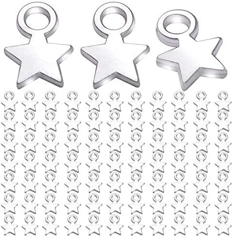 100pcs Mini Star Charms Alloy Star Shape Charms Pendants for DIY Crafting Jewelry Making in Kuwait