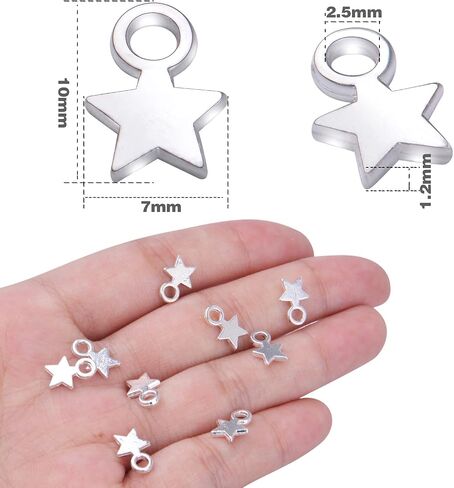 100pcs Mini Star Charms Alloy Star Shape Charms Pendants for DIY Crafting Jewelry Making in Kuwait