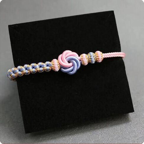 Granddaughter Bracelet for Women, Cute Pink Peach Blossom Knot Bracelet from Grandma Trendy Handmade Braided Charms Bracelets Holiday Jewelry Gifts in Kuwait