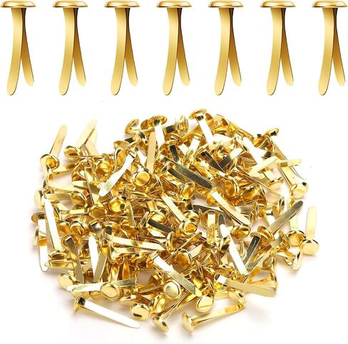 150pcs Paper Clips for Crafts, 0.17x0.31in Shiny Smooth Round Head Split Pins for Paper Crafts Brads Paper Fasteners for Scrapbooks Brass Fasteners for Cards Photo Walls Kids Craft (Gold) in Saudi Arabia