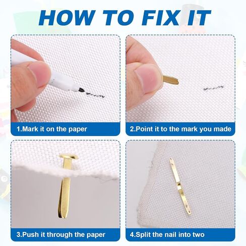150pcs Paper Clips for Crafts, 0.17x0.31in Shiny Smooth Round Head Split Pins for Paper Crafts Brads Paper Fasteners for Scrapbooks Brass Fasteners for Cards Photo Walls Kids Craft (Gold) in Saudi Arabia